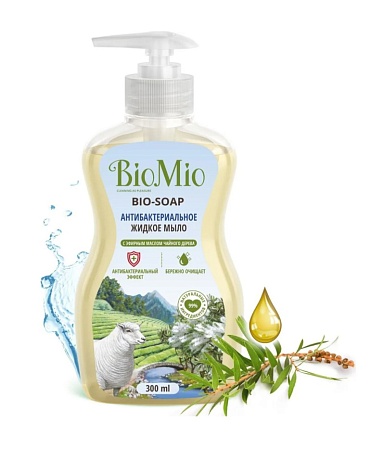 BioMio BIO-SOAP антибактериальное жидкое мыло с маслом чайного дерева, 300мл