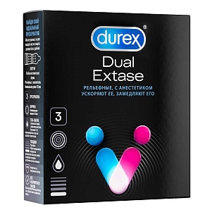 Durex Презервативы Dual Extase 3шт