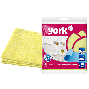 YORK Салфетка вискозная перфорированная 34х35см 3шт