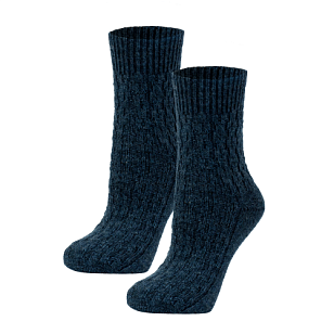 RuSocks Носки п/ш 10% с рельефным рис. жен. синие 23-25р-р