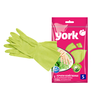 YORK Перчатки резиновые с экстрактом Алоэ р-р S*