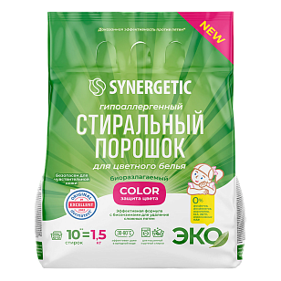 SYNERGETIC Стиральный порошок Color 1,5кг