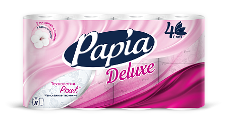 Papia Delux Туалетная бумага 4-слойная, 8шт