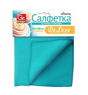 GRIFON Wave Салфетка из микрофибры для стекла De Luxe 30х30см, 1шт