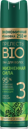 Прелесть Био Лак для волос СФ Зеленый чай, 250мл
