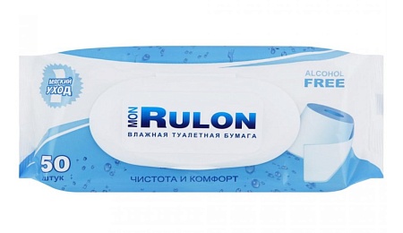 Mon Rulon Влажная туалетная, бумага с клапаном 50шт