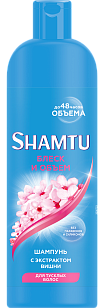 SHAMTU Шампунь Блеск и объем с экстрактом Вишни, 500мл