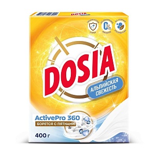 DOSIA Стиральный порошок ActivePro360 Автомат Альпийская свежесть, 400гр