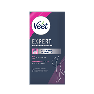 Veet Expert Восковые полоски для нормальной кожи 12шт