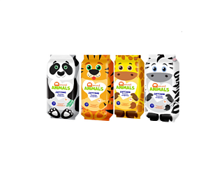 Smart animals Влажные салфетки детские с ромашкой и витамином Е mix , 50шт