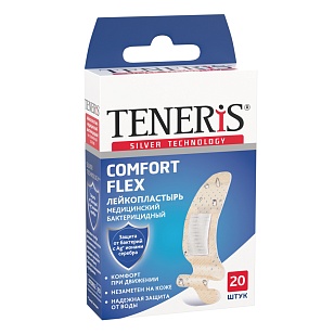 TENERIS Пластырь Comfort Flex 7,6х1,9см 20шт