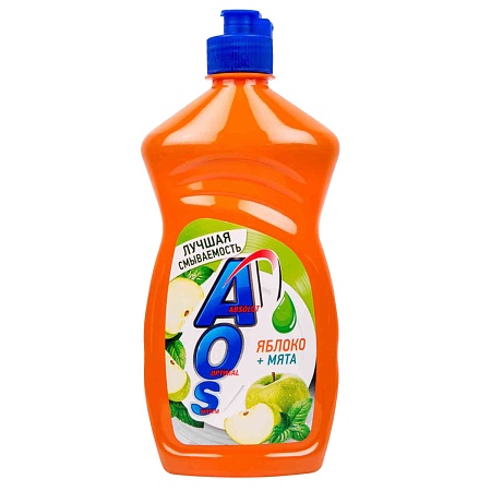AOS Жидкость для посуды Яблоко+мята, 450мл