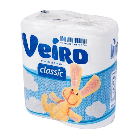 Вейро Classic Туалетная бумага 2-слойная (белая), 4шт