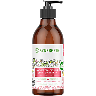 SYNERGETIC Жидкое мыло Пачули и ароматный бергамот 380мл