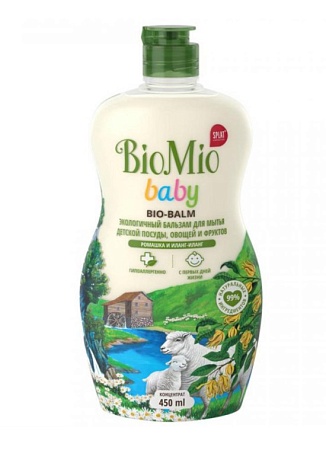 BioMio Baby Bio-Balm Жидкость для посуды Бальзам ромашка и иланг-иланг, 450мл