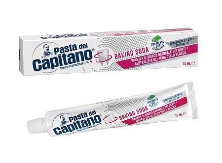 Pasta Del Capitano Зубная паста Отбеливание бикарбонат натрия, 75мл