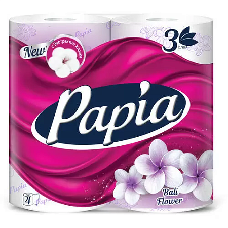 Papia Туалетная бумага Цветы Бали 3-слойная, 32шт