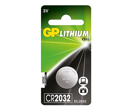 GP Lithium CR2032 Батарейка дисковая 1шт в, блистере