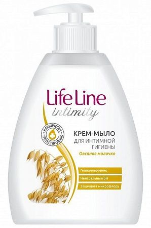 Life Line Жидкое крем-мыло интимное Овсяное молочко, 280мл