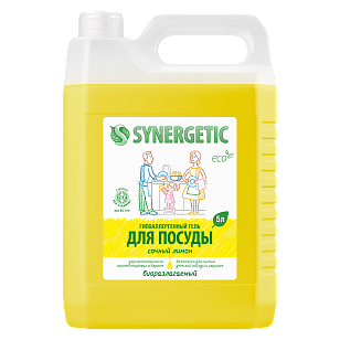 SYNERGETIC Средство для мытья посуды, игрушек Лимон, 5л