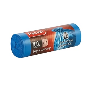 Paclan Мешки для мусора BIG & STRONG 160л 120х87см 10шт, (синие)