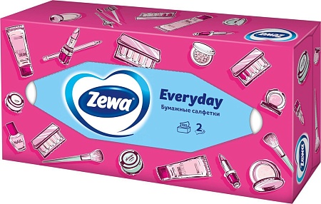 ZEWA Everyday Cалфетки бумажные, 100шт