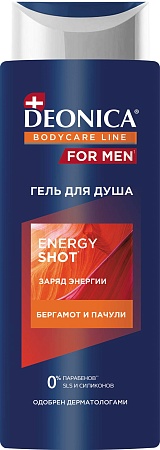 DEONICA FOR MEN Гель для душа Energy Shot 250мл