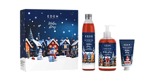 EDEN Winter story BLUE Подарочный набор №3 (Крем д/рук 50мл+Жидкое мыло 245мл+Гель д/душа 320мл)