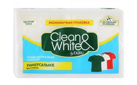 DURU Clean&White Хозяйственное мыло, 4х125г