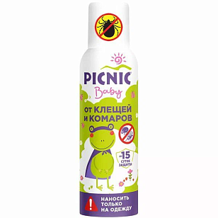 Picnic Baby Аэрозоль от клещей и комаров для детей 125мл (6шт)