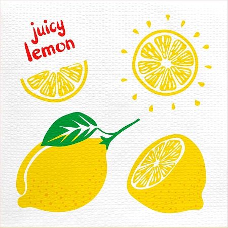Лилия Салфетки бумажные 1-слойные 24х24см Сочный лимон, 50шт
