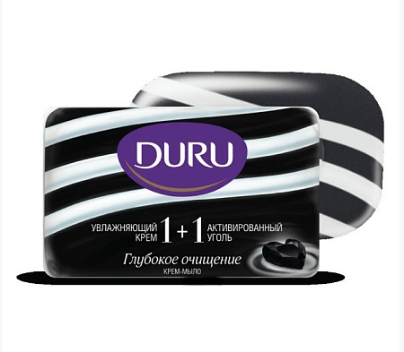 DURU 1+1 Крем-мыло Уголь, 80г