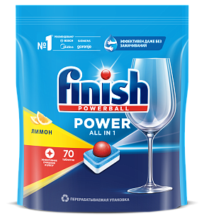 Finish Power Капсулы для ПММ Лимон 70шт