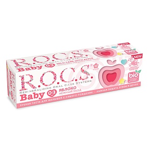 R.O.C.S. Baby Зубная паста детская Нежный уход Яблоко 45гр (18шт)