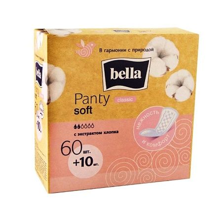 Bella Panty Soft Прокладки ежедневные classic, 60+10шт