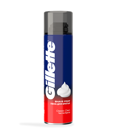 Gillette Пена для бритья Classic Clean (чистое бритье), 200мл
