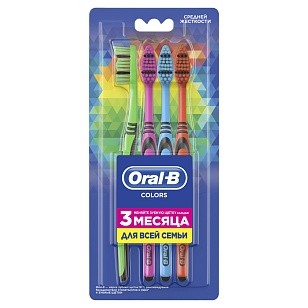 ORAL_B Зубная щетка Colors 40 Medium 4шт