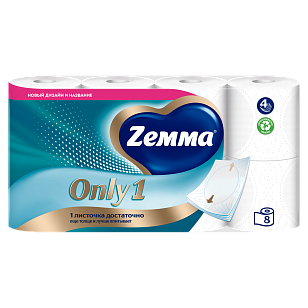 ZEMMA ONLY 1 Туалетная бумага 4-cлойная 8шт