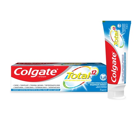 Colgate Зубная паста Total 12 Pro Видимый  эффект, 75мл