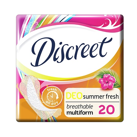 Discreet Прокладки ежедневные Deo Summer Fresh Multiform Single, 20шт