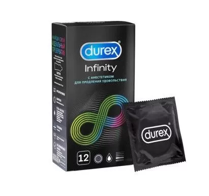 Durex Infinity Презервативы с анестетиком, 12шт